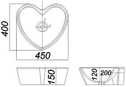 Раковина накладная Sanita Luxe Love is 45 LOVSLWB01
