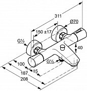 Смеситель для ванны с душем Kludi Zenta 351019138